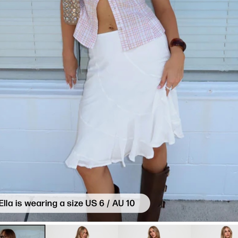 With Kindness Midi Skirt White